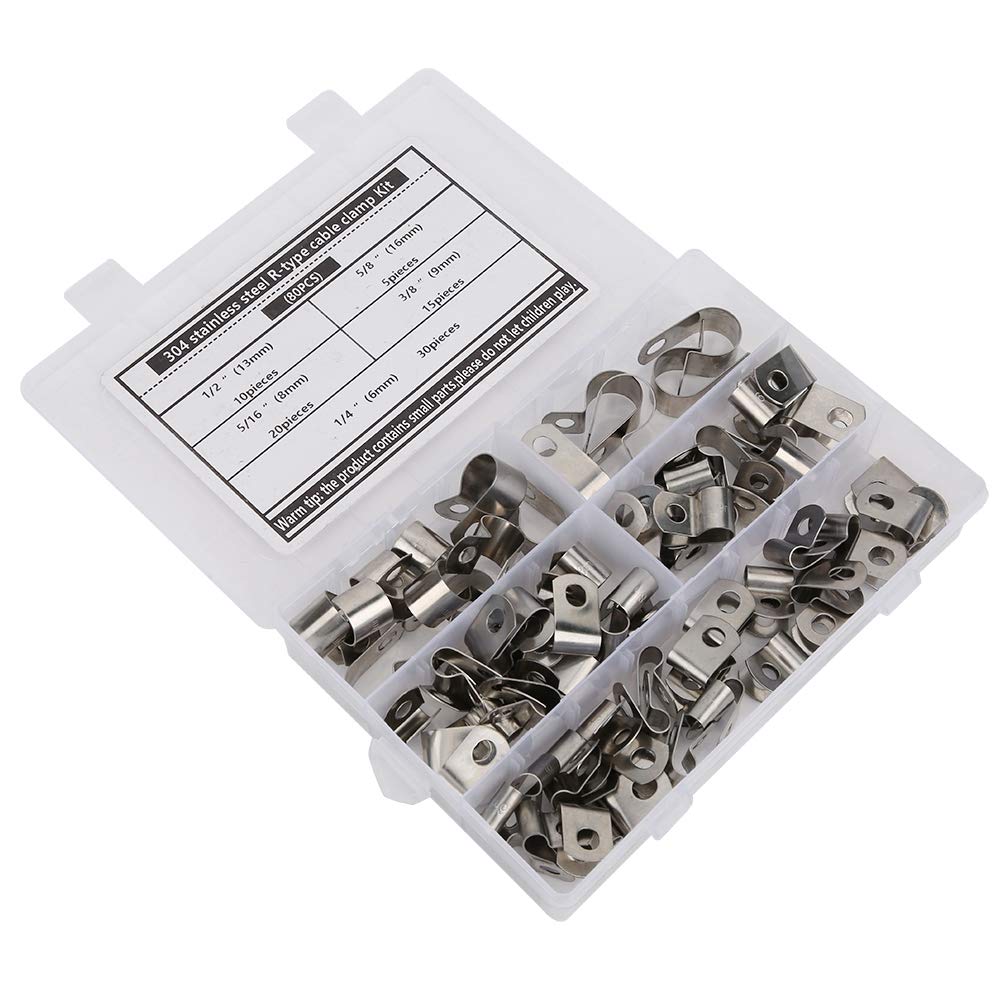 Clips para cables de acero inoxidable 304 Chiyyak juego de 80 piezas