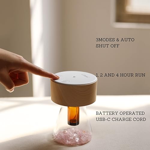 Miniatura 7 de LOXIM Twilight - Difusor de aromaterapia - Tecnología de nebulización para aceites esenciales, luz LED opcional, sin agua, súper silencioso,