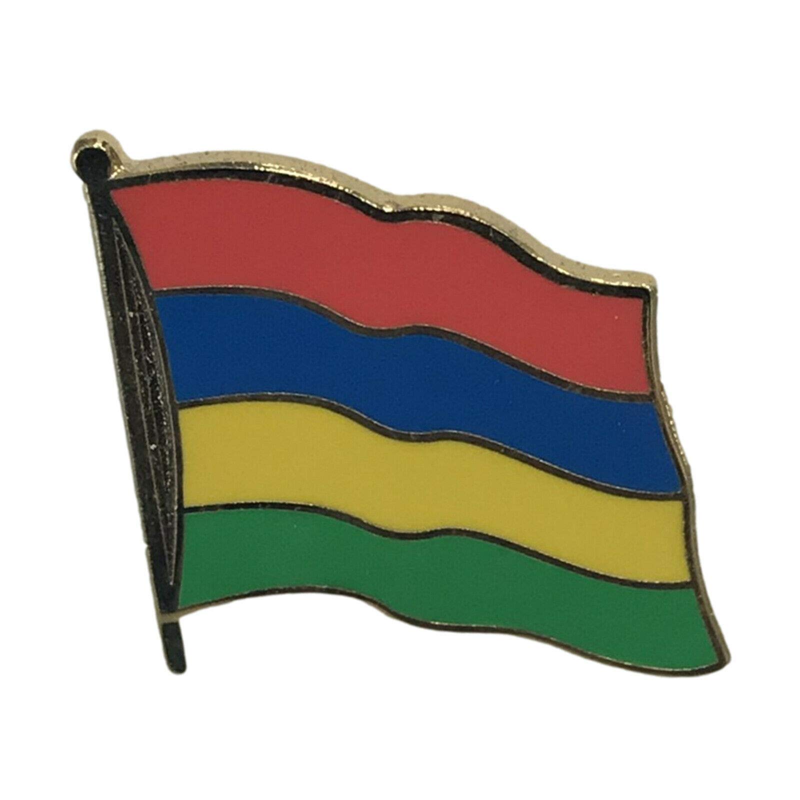 Smartbadge® Mauritius National Flag 3/4 Gold Plated Courtesy Enamel Pin Badge