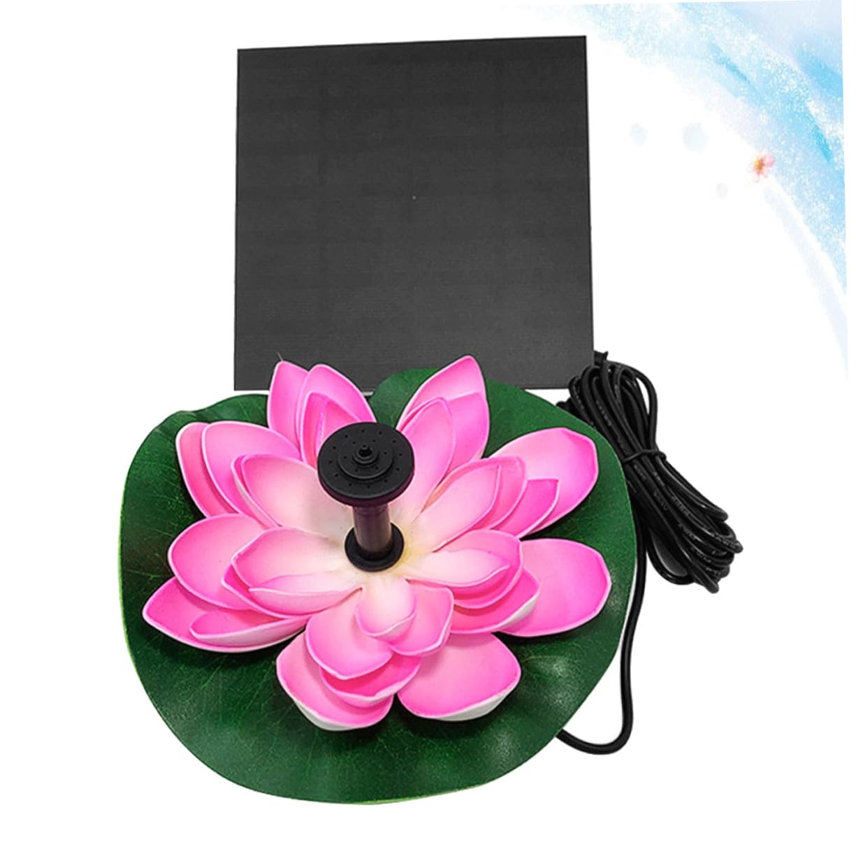 Pompa Solare Pompa per Acqua Piscina e Vasca a Forma di Loto per Fontana da Giardino in Plastica Design Galleggiante per Atmosfera Estiva e Decorazione