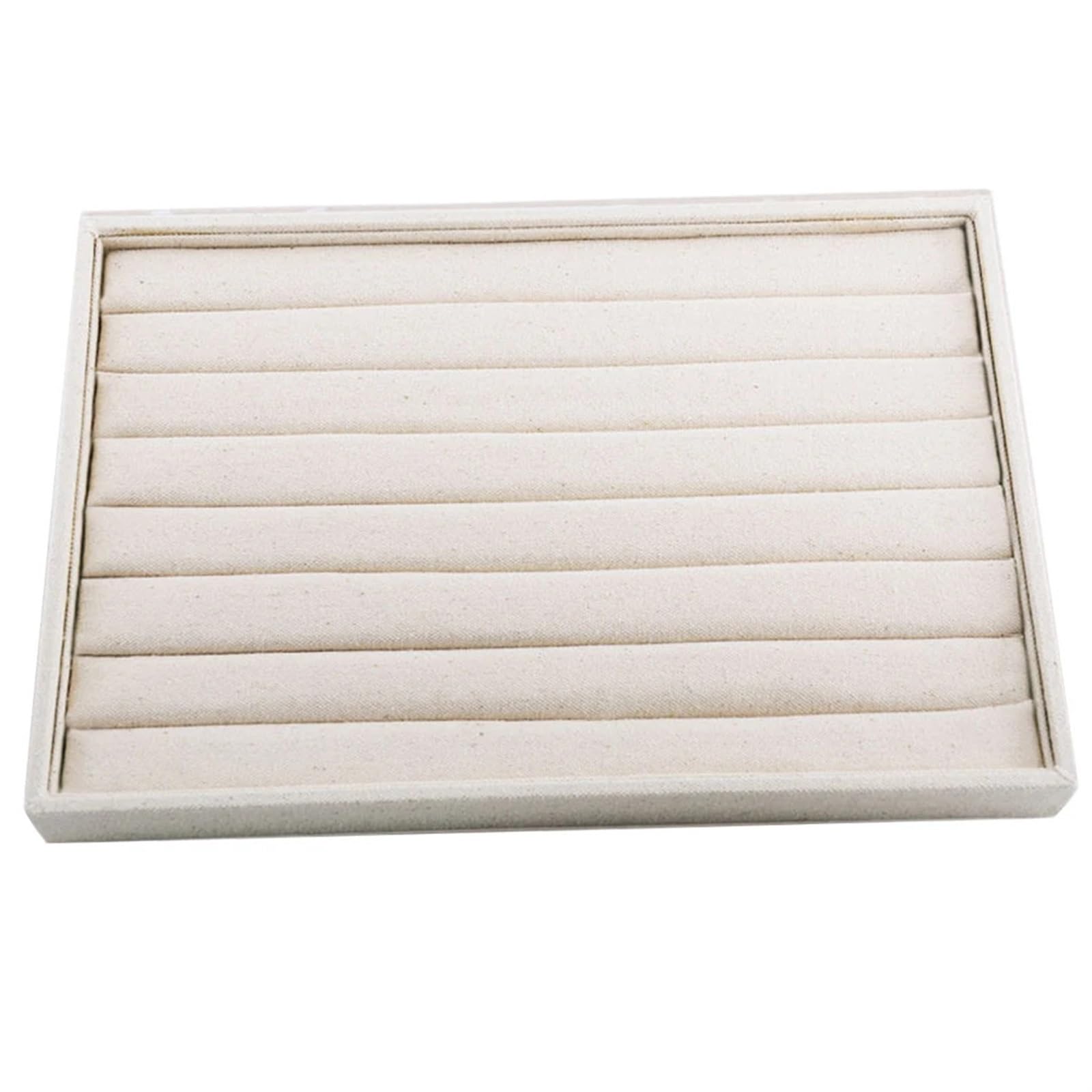 Bandejas para Joyas Bandeja Multifuncional De Lino Beige For Joyas, Organizador De Exhibición De Aretes, Caja De Almacenamiento For Aretes Y Collares para Joyas(Style 3)
