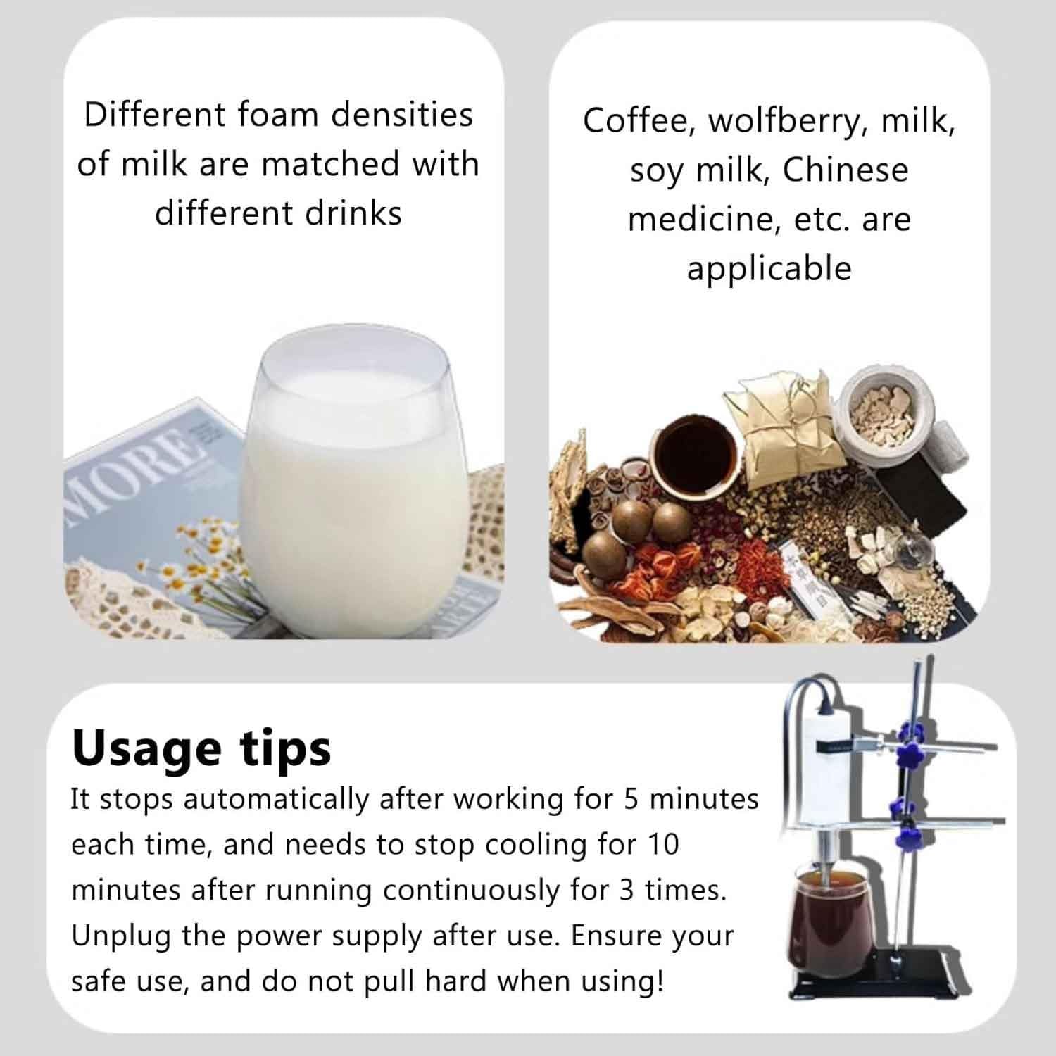 Homogeneizador ultrasónico de mano de 80 W para procesamiento de líquidos, 250 ml con soporte y sonda de 8 mm para interrupción y mezcla de células