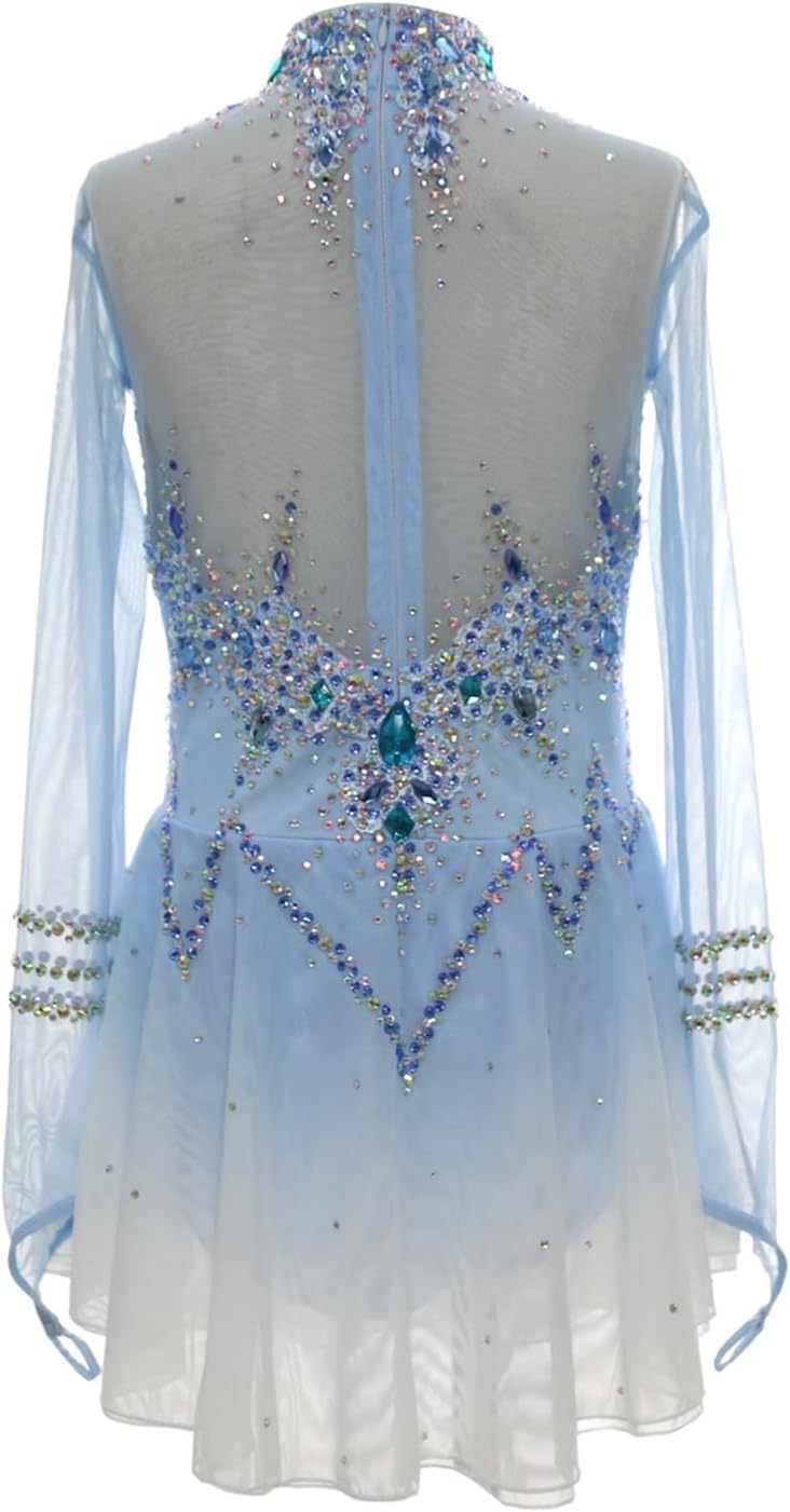 Ice Figure Skating Dress for Girls and Women Long Sleeved Customizable Competition Outfits Girls for Holiday Show