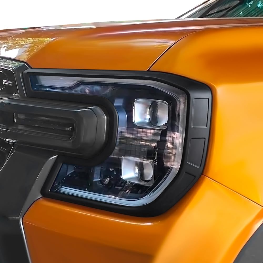 Scheinwerferblenden für Ford Ranger T9 2023-2026 Wildtrak Raptor Limited Zubehör, ABS Schwarze Scheinwerfer Abdeckung Blenden, Frontlicht Rahmen Scheinwerfercover