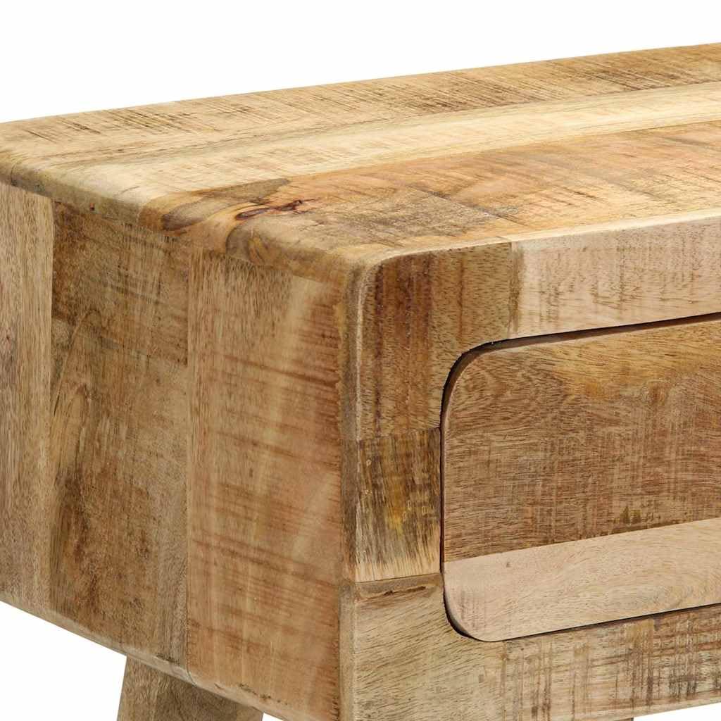 Table Console en Bois de manguier Massif 90x32x75 cm avec 2 tiroirs pour Salon entrée Couloir Chambre Bureau Meuble de Rangement Robuste