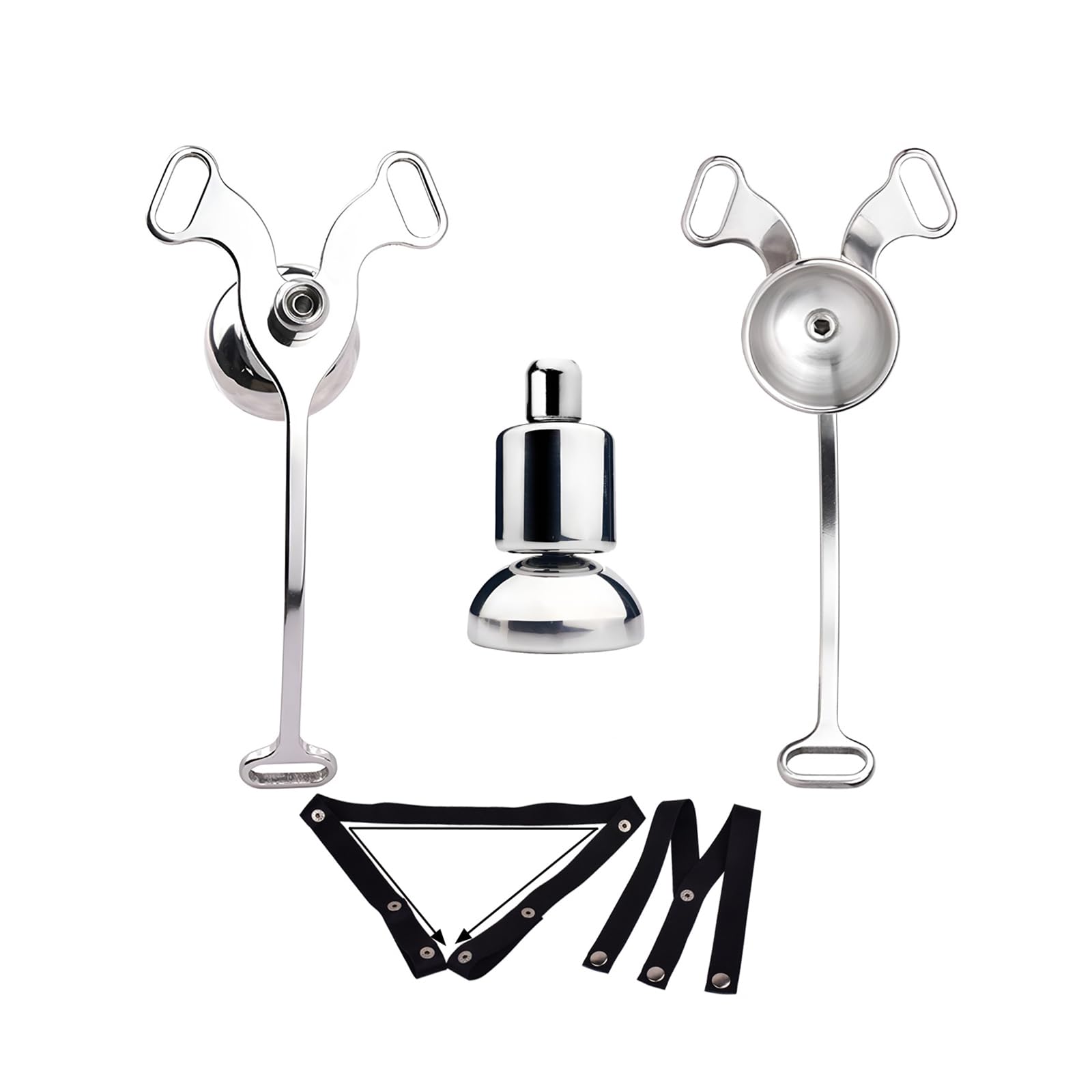 Metal SM Chastity Cages Flat Chastity Devices Chastity Cage Small for Men Penis Restraint Chastity with Black Belt（C Style）