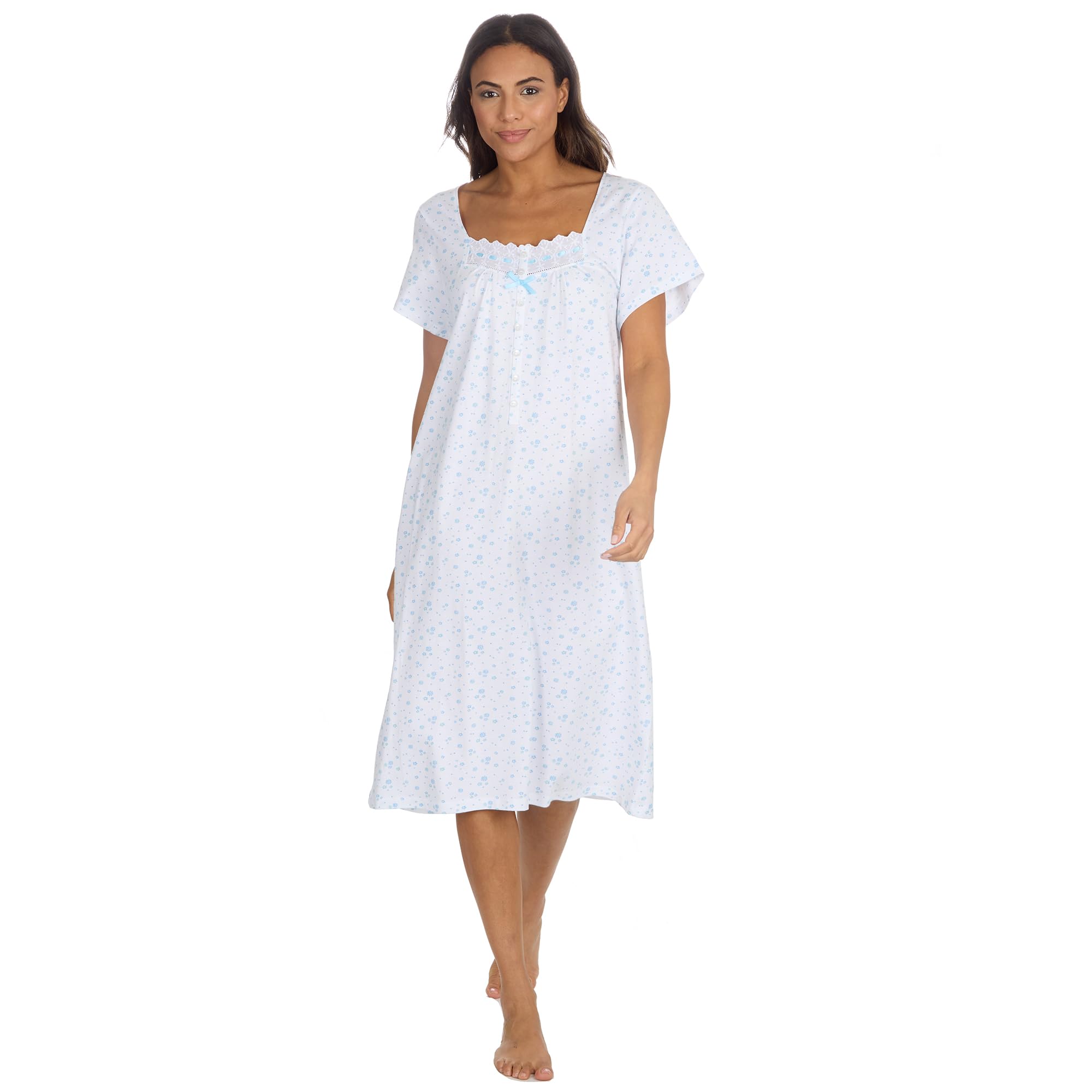 Undercover Women's Blue Floral Cotton Nightie 34B1954 14-16