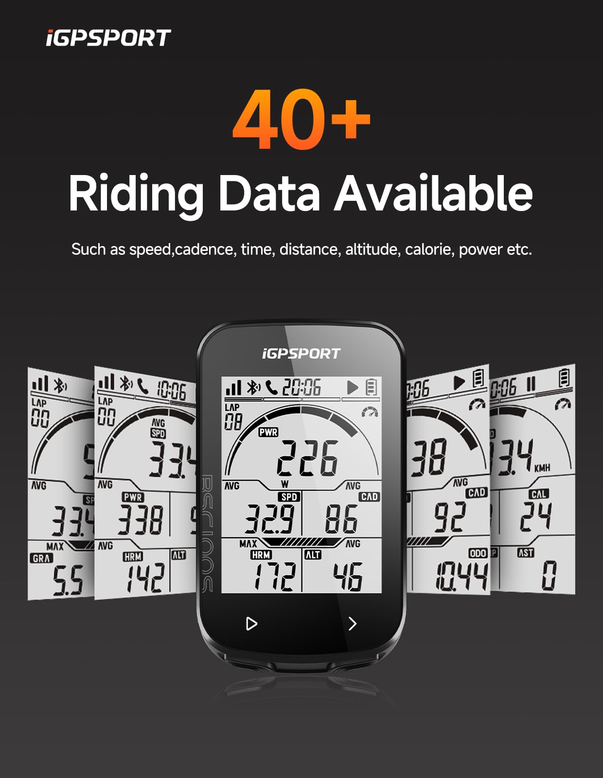 iGPSPORT BSC100S GPS Bicicleta, Ciclocomputador Pantalla de 2,6 Pulgadas, hasta 40 Horas de Autonomía, Conexión Ant+ / BLE 5.0, Impermeable IPX7