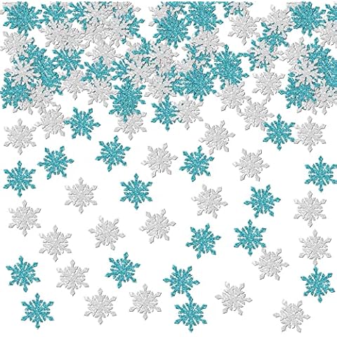 Ambishi Snowflake Confetti for Winter Frozen Party Table Decoration, Winter Onederland Christmas New Year Holiday Party Decor, Winter Baby Shower/Birthday/Wedding Party Supplies Photo Booth Props Cover