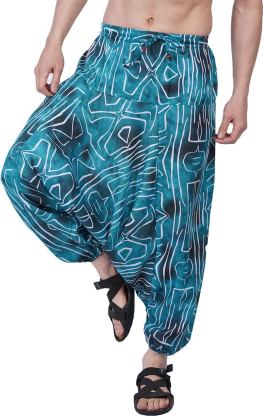 Image of Whitewhale Men's Cotton Solid Harem Pants Yoga Trousers Hippie Pant