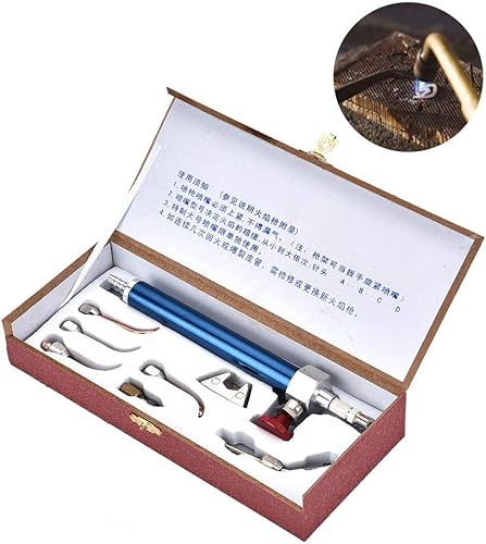 Pistola de soldadura de antorcha de joyería, pistola de soldadura profesional portátil de oxígeno con 5 puntas para cilindros de oxígeno