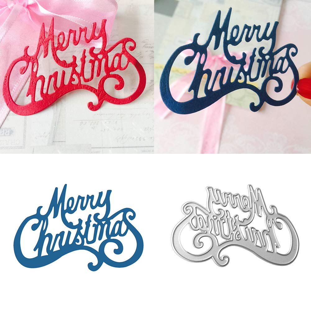 Fustelle in metallo con scritta Merry Christmas e orso, per biglietti