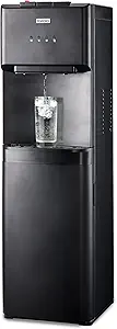 Igloo Bottom Loading Water Cooler – Hot, Cold, & Room Temperature Dispenser – Black, Holds 3 & 5 Gallon Jugs, Child Safety Lock – for Homes, Kitchens, Offices, Dorms