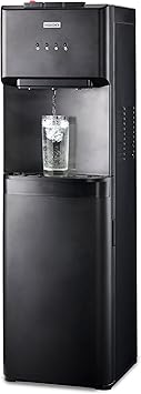 Igloo Bottom Loading Water Cooler – Hot, Cold, & Room Temperature Dispenser – Black, Holds 3 & 5 Gallon Jugs, Child Safety Lock – for Homes, Kitchens, Offices, Dorms