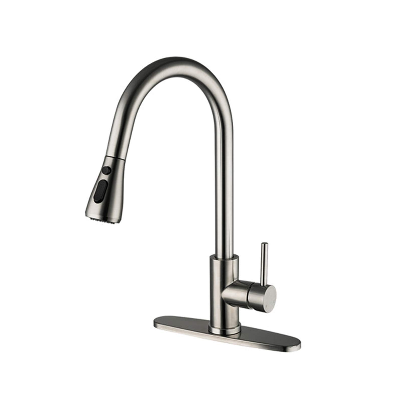 Robinet de cuisine extractible anti-éclaboussures avec mitigeur purificateur inox