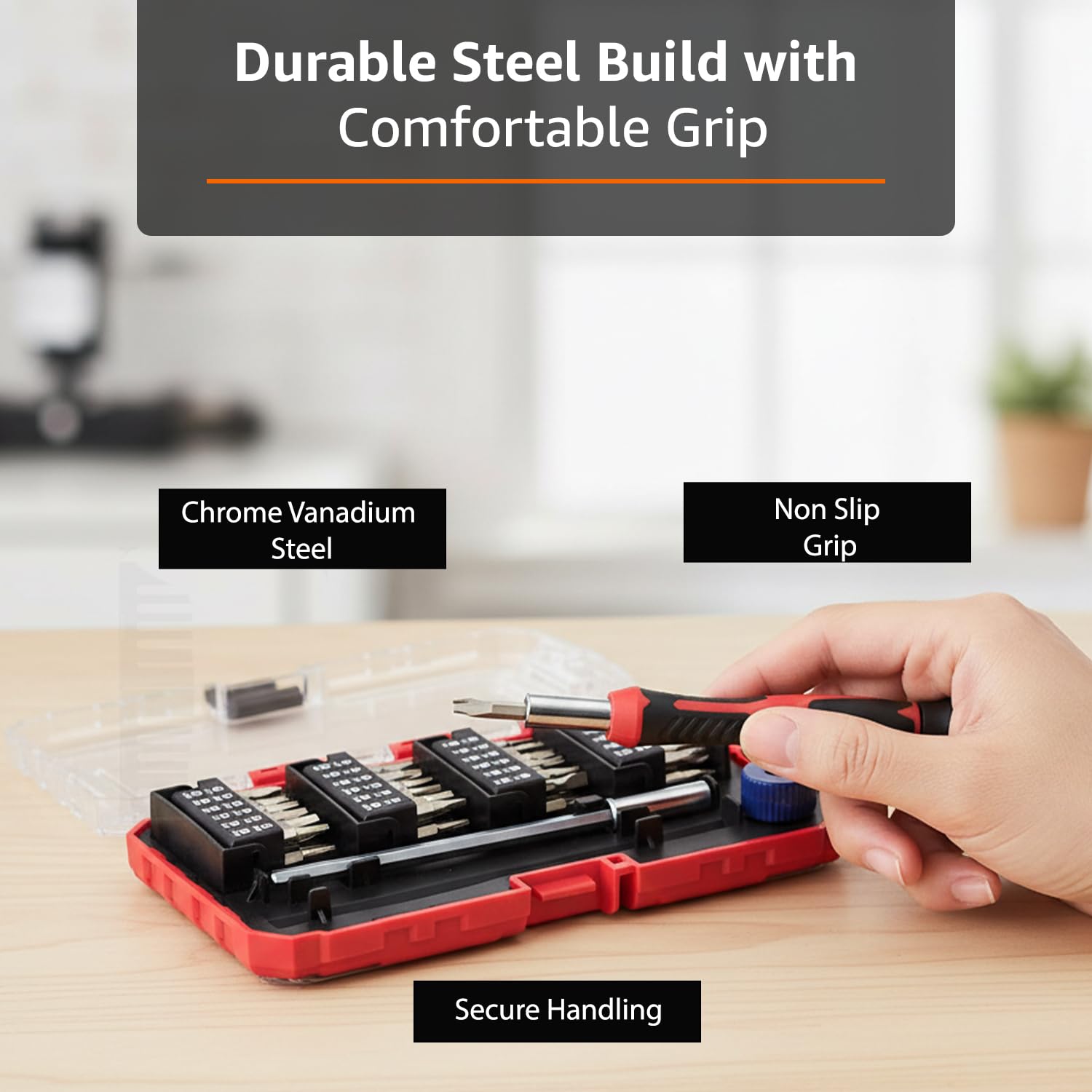 AmazonBasics 51-Piece Precision Screwdriver Bit Set, 17.1 x 9.7 x 2.8 cm 3