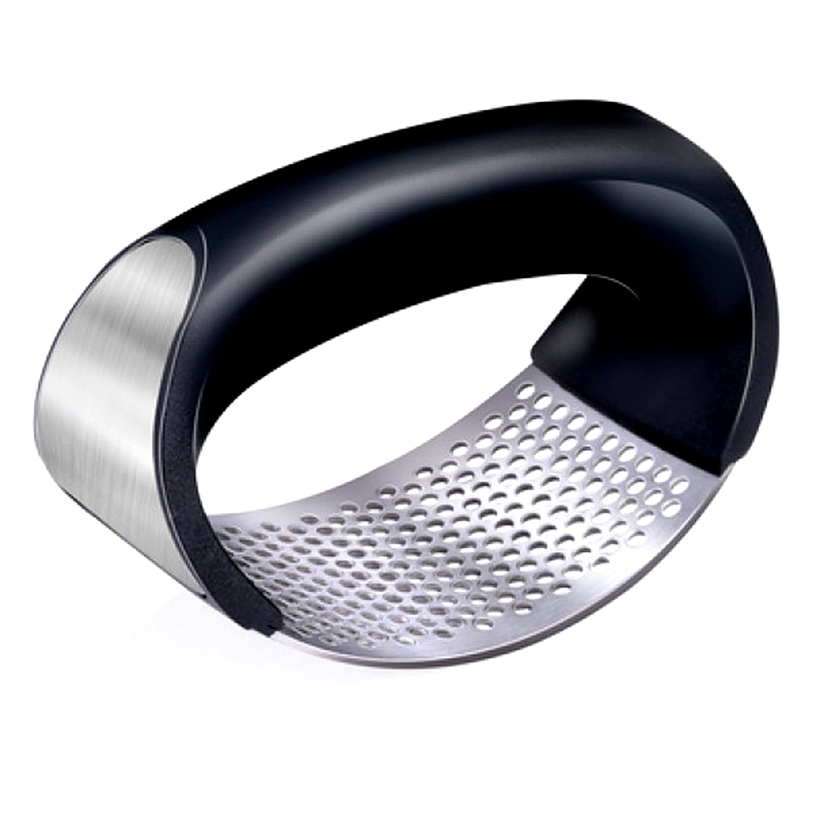 •Garlic Press Rocker Garlic Crusher Stainless Steel Kitchen Ginger Crusher Rocking Garlic Mincer Press Ergonomic Handle Easy to Use and Clean Kitchen Gadget Tool