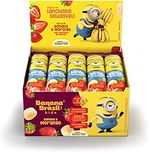 Banana Brasil Display Barra De Frutas Banana Kids Minions Sabor Morango C/ 20 Unid. De 22G (440G)