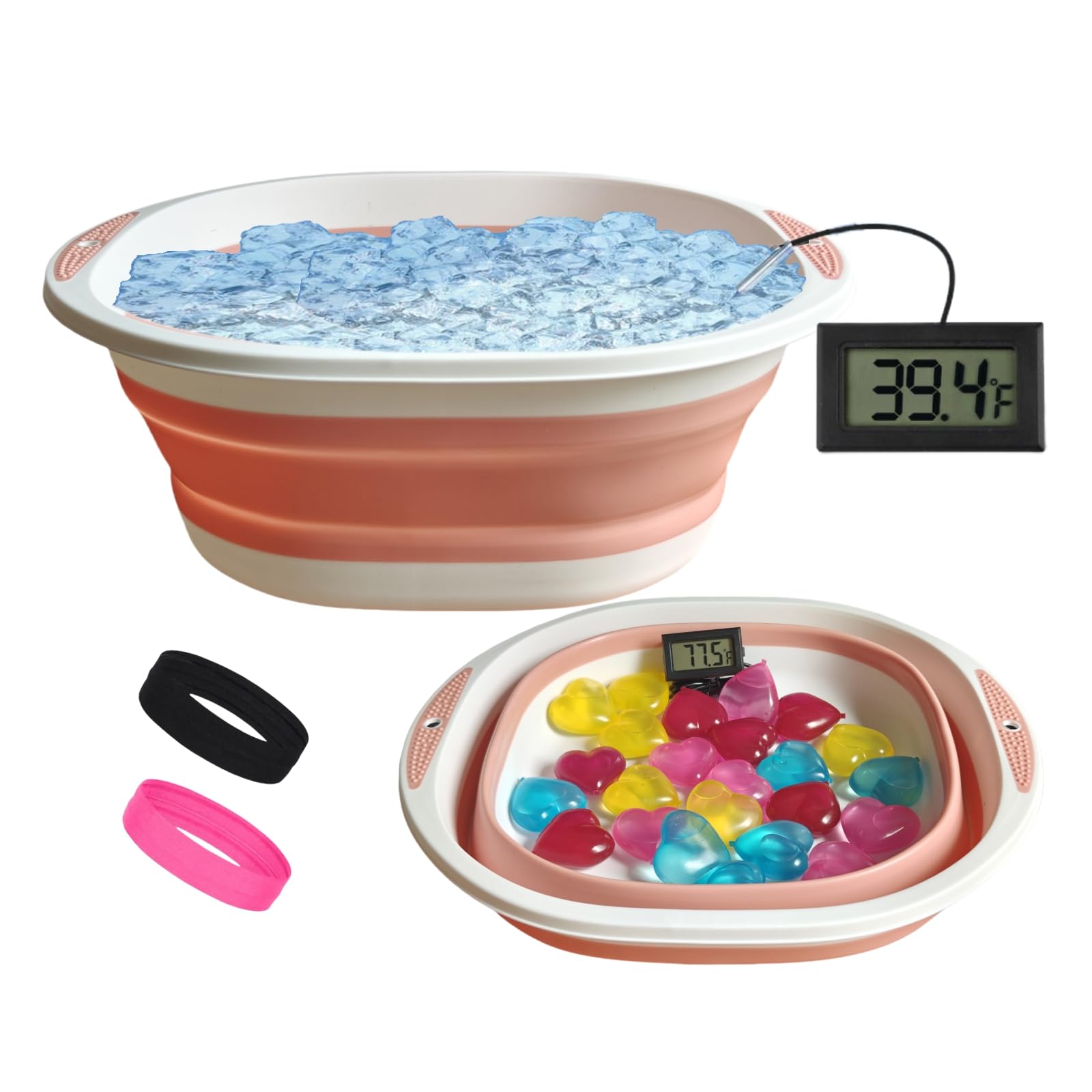 Face Bowl for Ice Bath, Cold Face Plunge Bowl Kit, Foldable Bowl for Face Ice Bath with Reusable Cubes, Portable Cold Plunge Face Bowl, Ice Bowl for