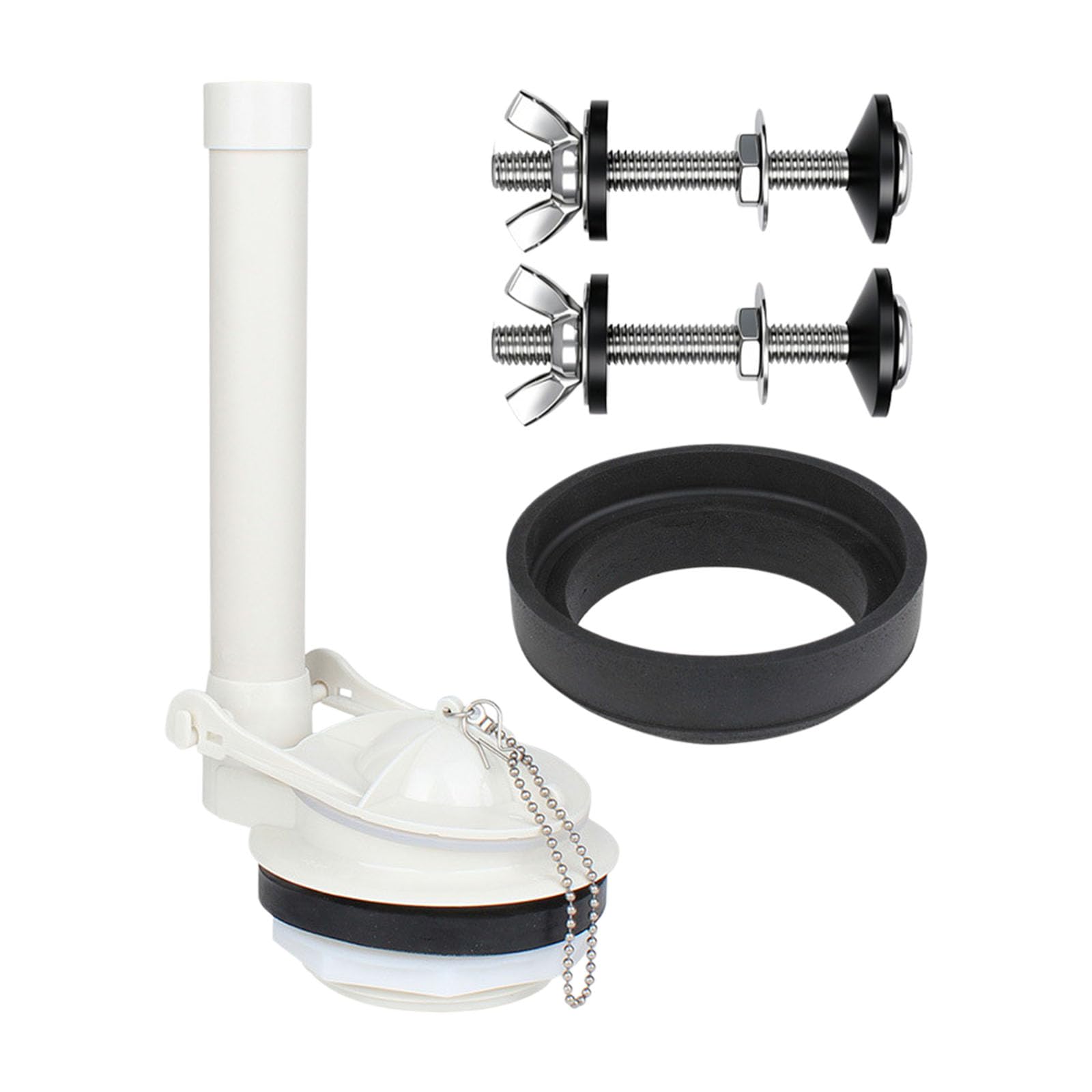 Juego de reemplazo de conjunto de descarga de inodoro de 3 pulgadas para inodoros de piezas, junta de sellado y aleta con accesorios de montaje para reparación de baño, conjunto de descarga de