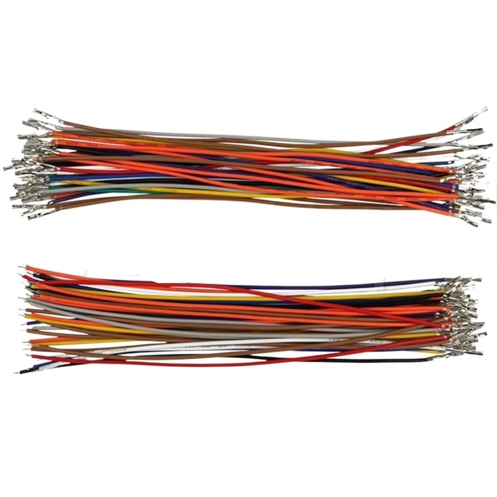 100 Stück MX2.54-Stecker mit Gürtelschnalle, Anschlussdraht, elektronischer Draht, Einzel-/Doppelkopf, ohne Gehäuse, 24 AWG, 2,54 mm(Blue,Single Head,500MM)