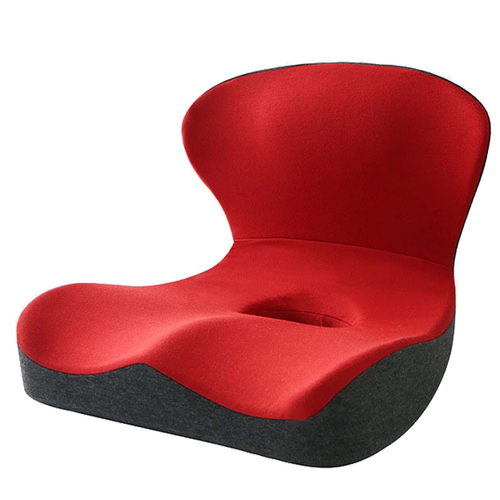 Cuscino Ortopedico in Memory Foam per Il coccige,Ergonomico Cuscini Seduta,Cuscini per Sedia da Ufficio per Schiena e Culo,Red