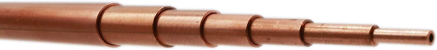 K&S Precision Metals Round Copper Telescopic Tubing Assortment 3404 – 7 Tubes, 1/16" to 1/4" OD, 12" Length, 0.014" Wall – DIY Projects, Made in USA