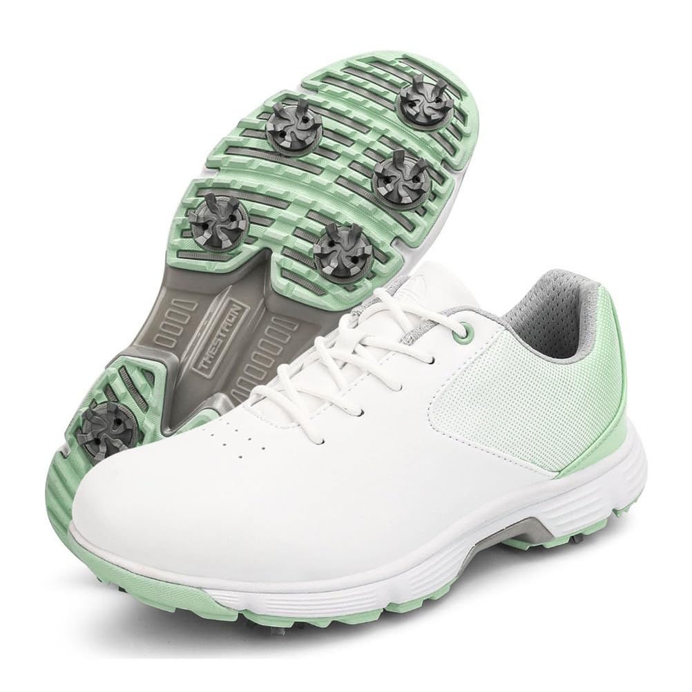 Zapatillas de golf para mujer con tacos cómodas e impermeables 8