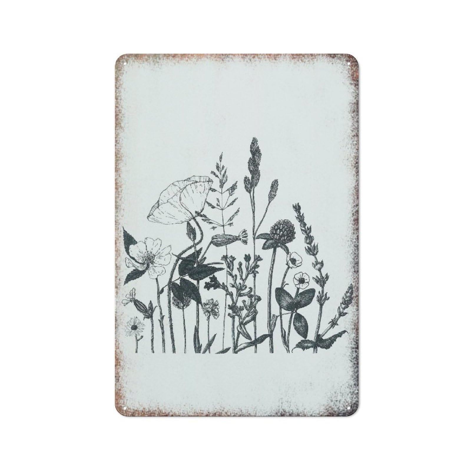 Wild Flower Fine Art Minimalist Home Yard Vintage Wall Decor Sign 8 * 12inch