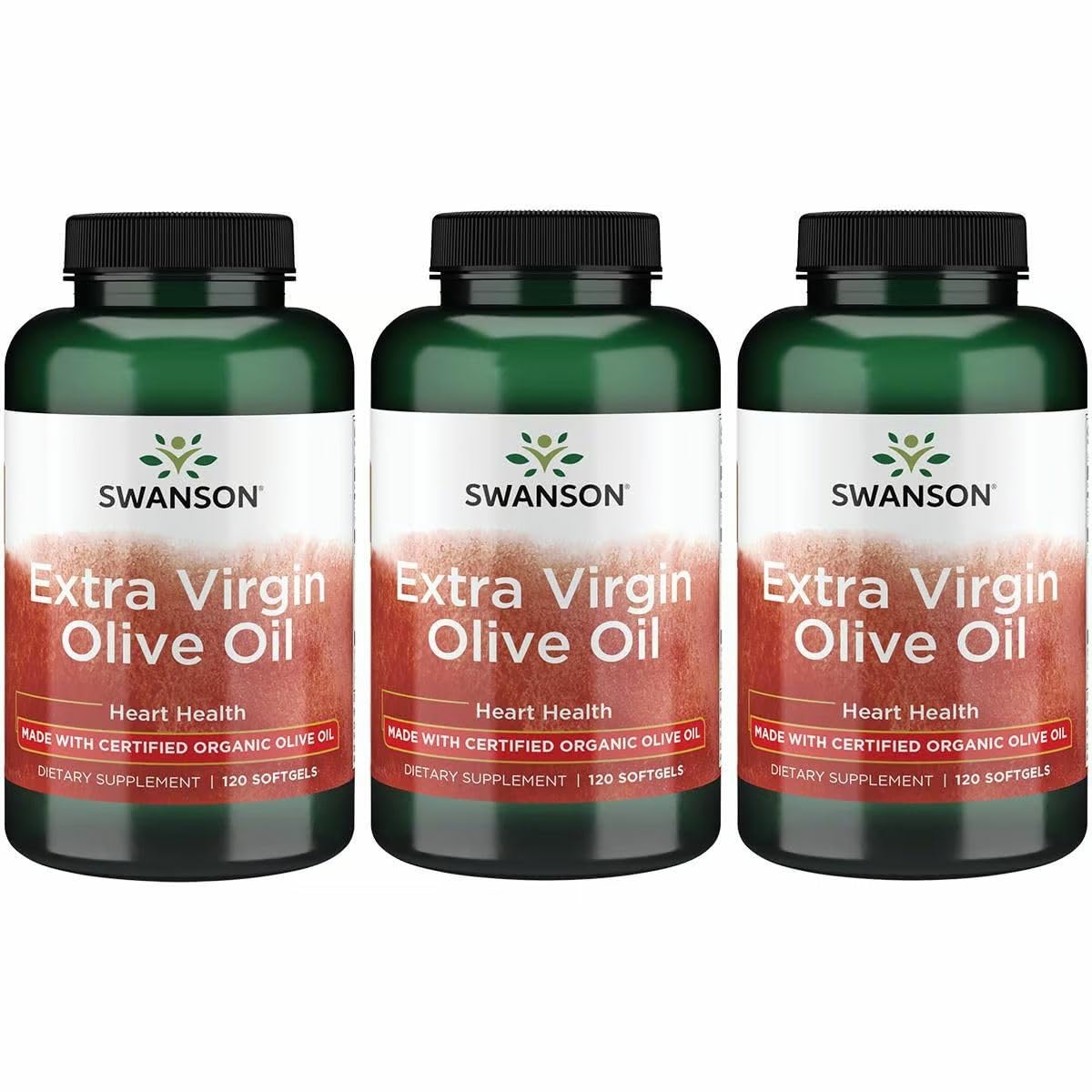 Swanson Extra Virgin Olive Oil, Non-GMO, 120 Softgels, 2 Pack 120 Count (Pack of 3)