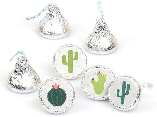 Big Dot of Happiness Prickly Cactus Party – Fiesta Fiesta Round Candy Sticker Favores – Etiquetas para caramelos de chocolate (1 hoja de 108)