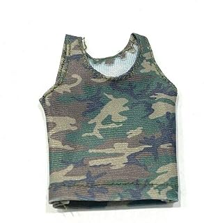 1/12 Scale Custom Handmade Miniature Green Camo Tank Top for 7 inch WWE GI Joe Roadblock