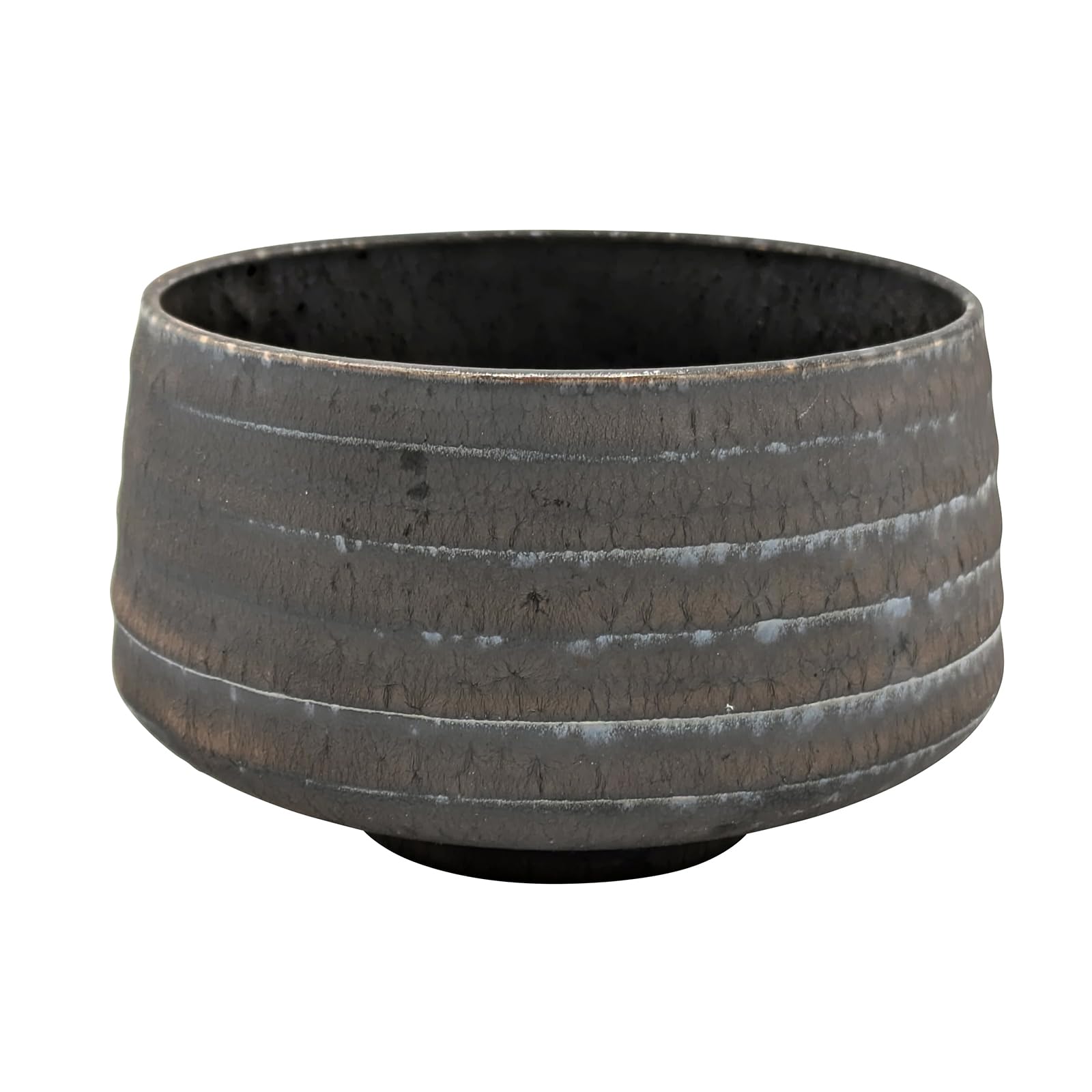 Mino Ware 504-27 Matcha Bowl, Matcha Rice Bowl, Diameter Approx. 4.7 inches (12 cm), Rust Crystal, Black, Made in Japan