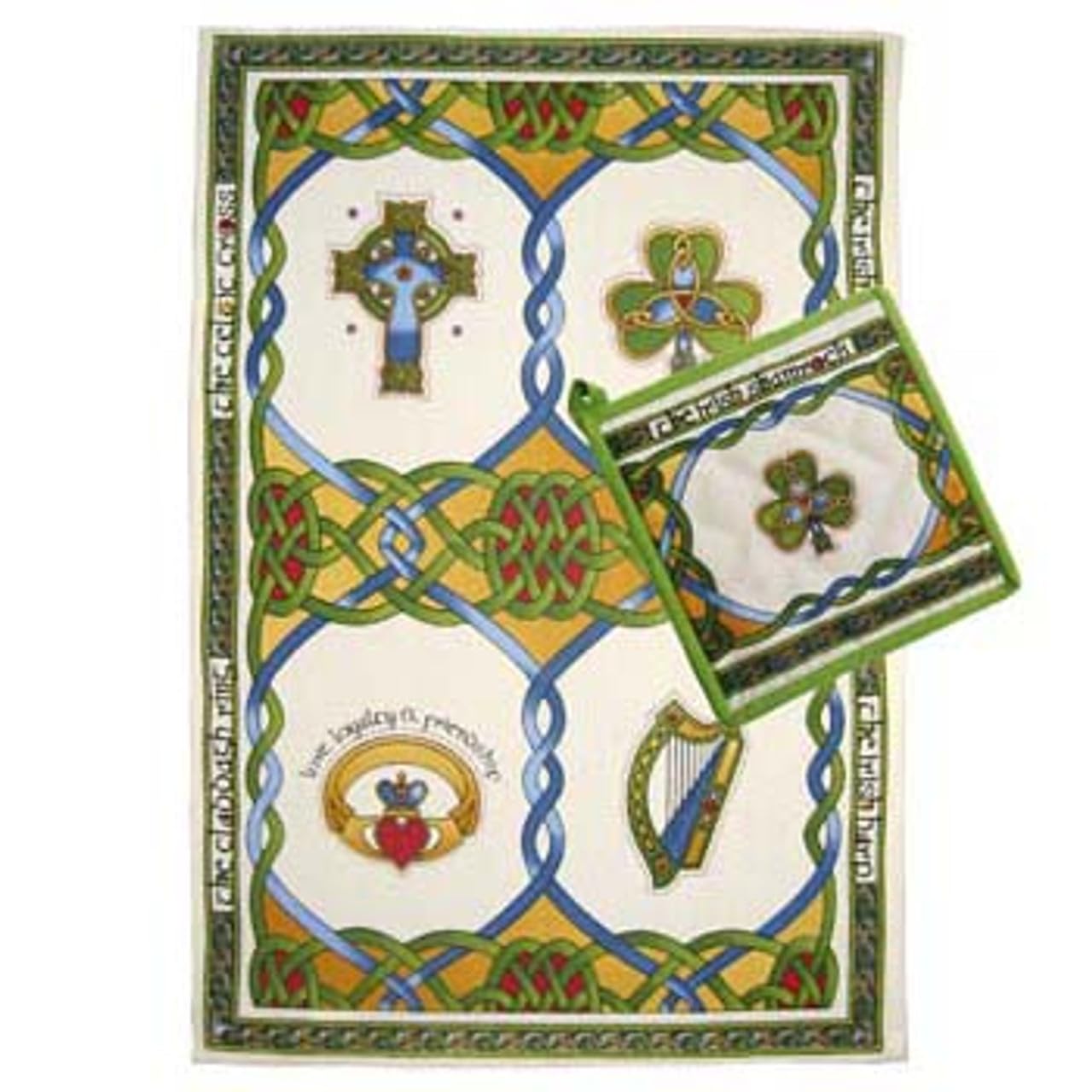 Irish Weave T-Towel and Pot Holder