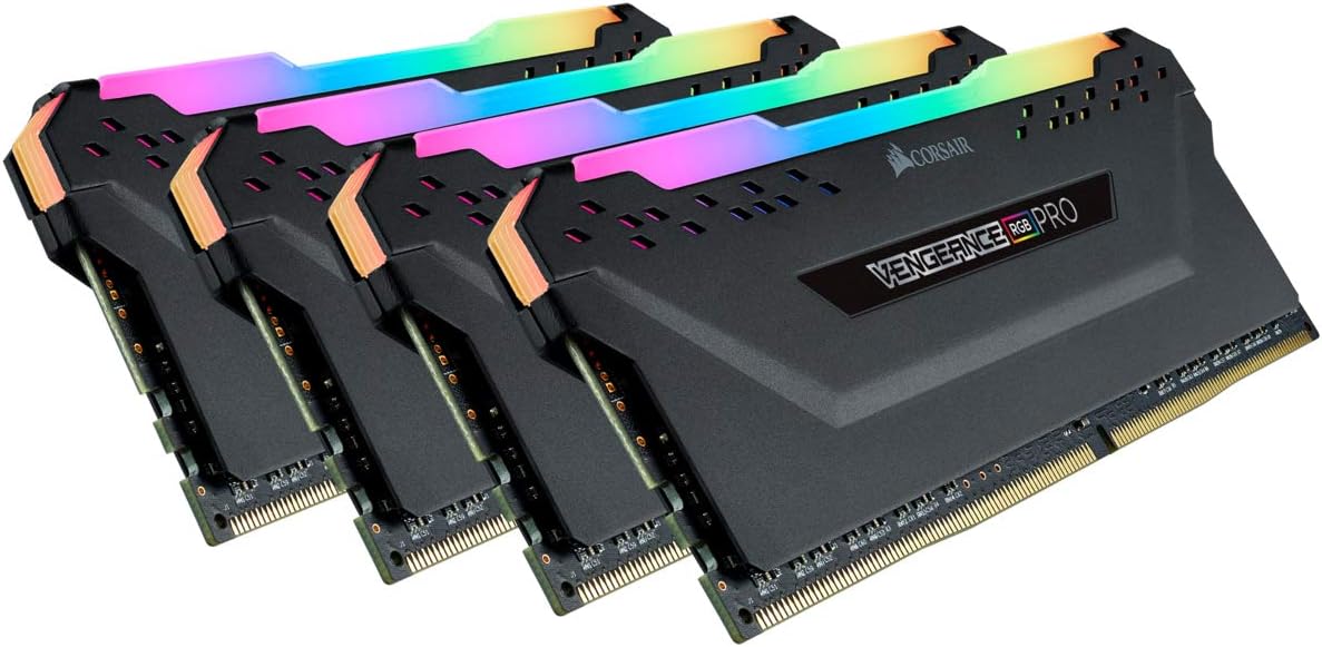 Corsair Vengeance RGB PRO 128GB (4x32GB) DDR4 3600 (PC4-28800) C18 Desktop Memory โ Black