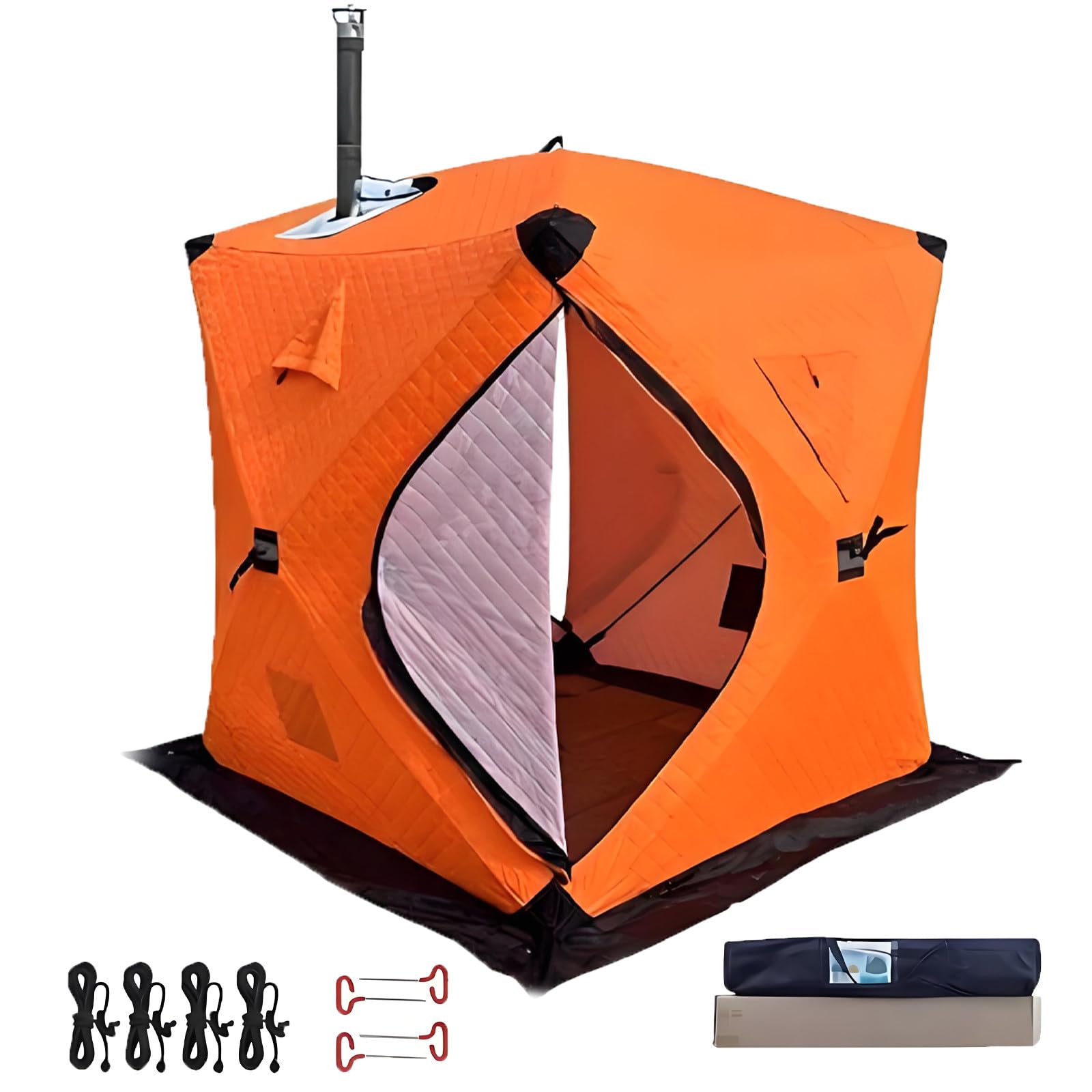 Tenda Termica Quadrata per Pesca sul Ghiaccio (2 Persone) Orange