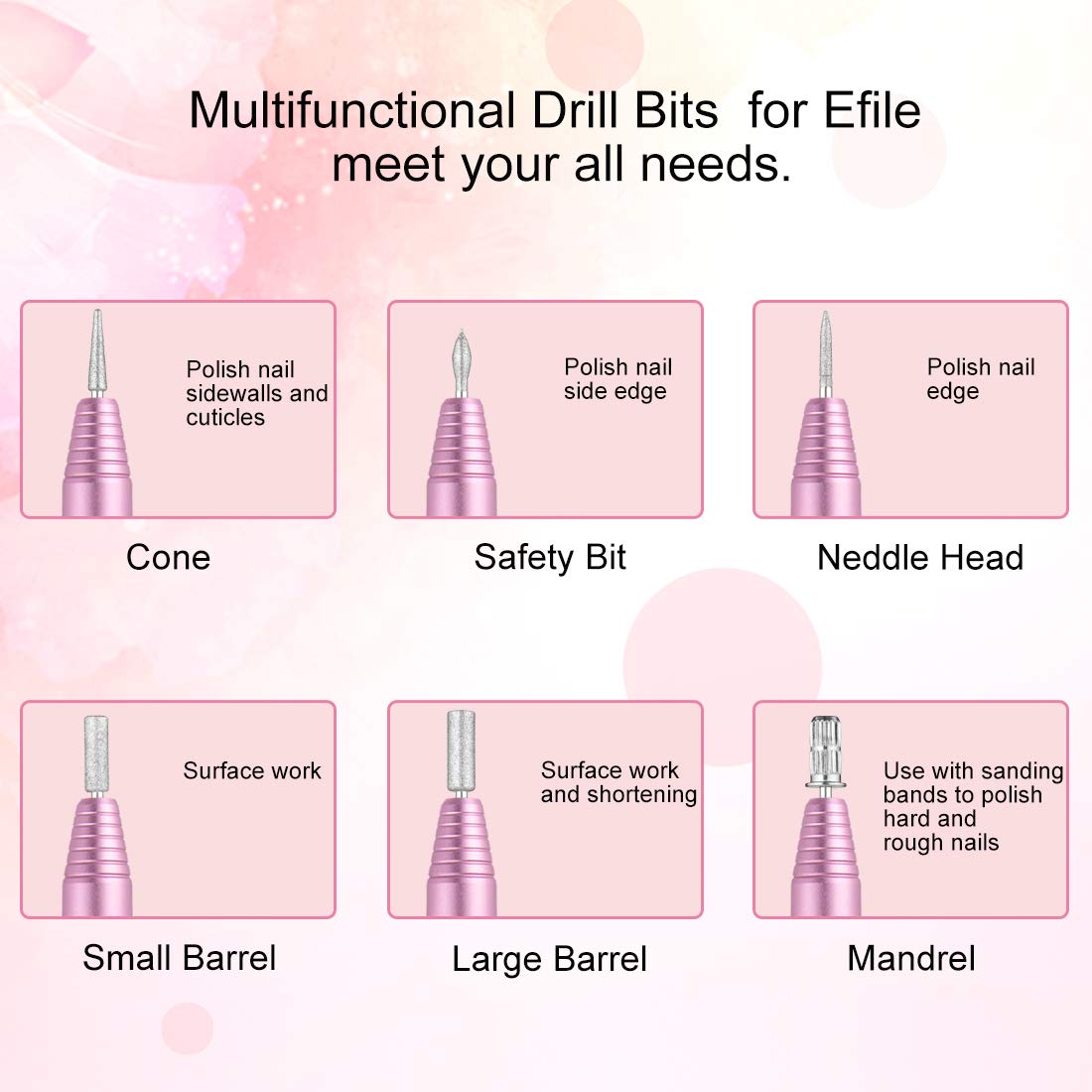 Portable Electric Nail Drill File Machine with Acrylic Nail Kit Set Professional 20000rpm Manicure Pedicure with Sanding Bands Brush for Nail Art Polygel Gel Nail Polish Tips Clippers : Beauty & Personal Care