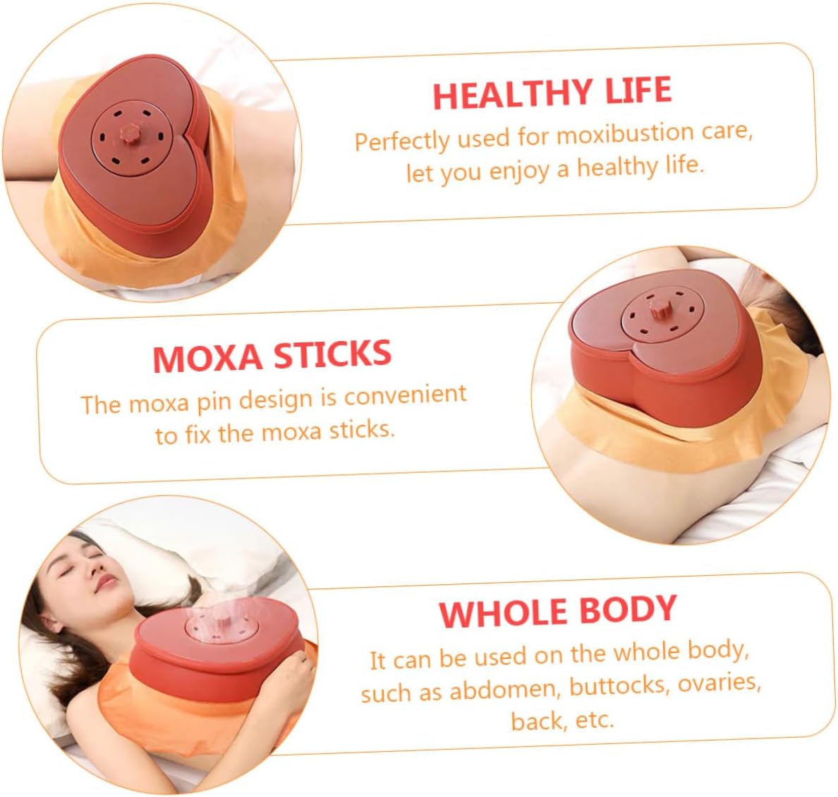 OUNONA Large Moxibustion Box Adjustable Strap Portable Plastic Moxibustion Device for Body Heating for Chest and Abdomen Home Use and Wellness