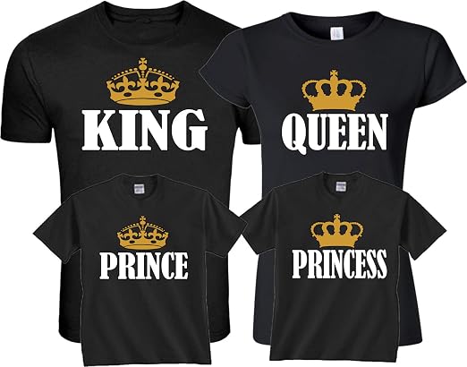 Amazon.com: Rey Reina Príncipe Princesa Familia Coincid : Ropa, Zapatos y  Joyería
