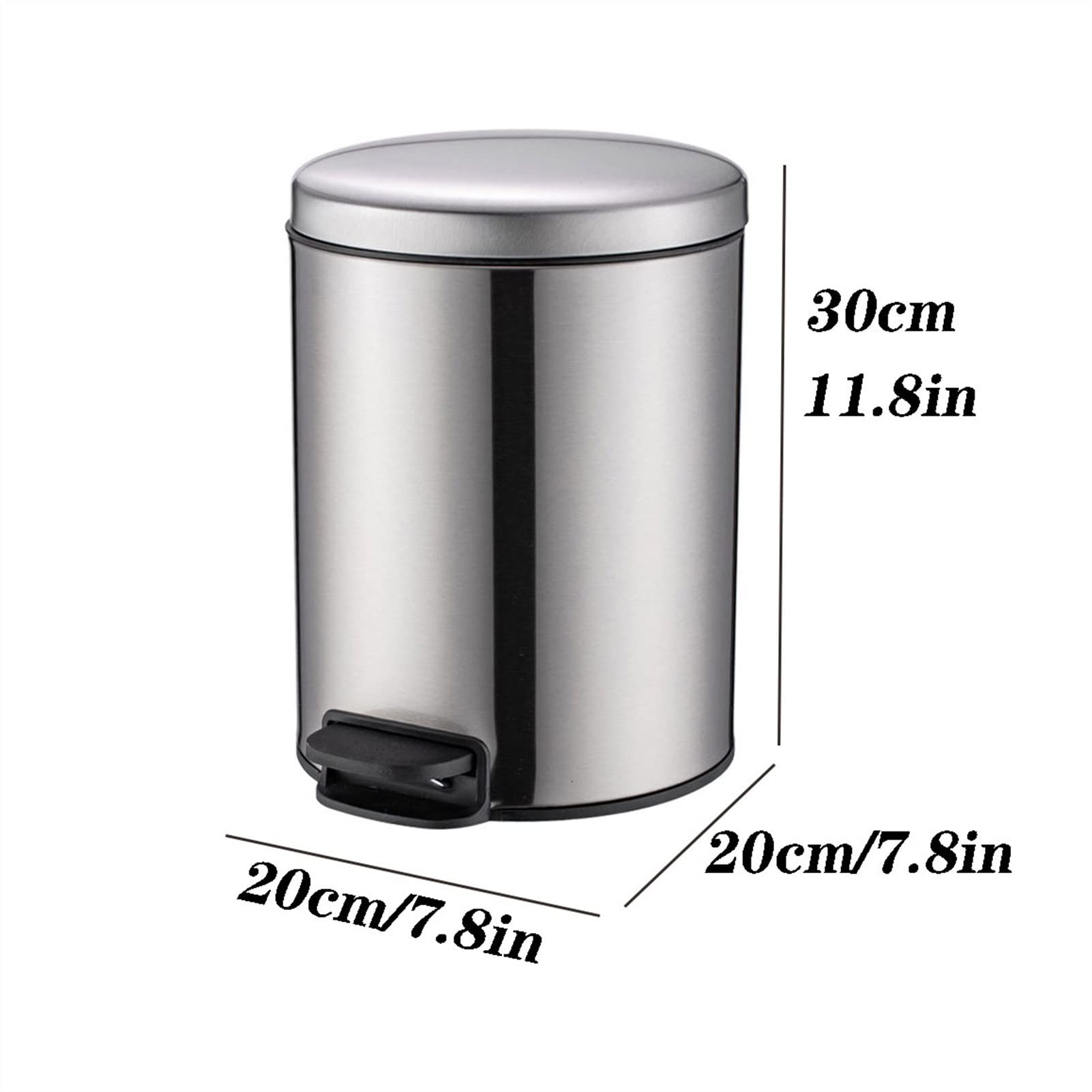 Kosz łazienkowy okrągły kosz na śmieci ze stali nierdzewnej, kosz na śmieci, kosz na śmieci, kosz na śmieci, 5 l / 7 l / 12 l prostokątny (rozmiar : 7L)