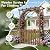 Outvita 7.1FT Wooden Garden Arbor with Gate, Weather-Resistant Garden Arch Trellis with Lattice Side, Outdoor Picket Fence Arbor for Climbing Plants, Yard & Wedding Decoration