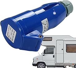 Conector de plugue industrial | Plugue para local industrial 16A | Conector escondido do soquete da montagem da tomada de alimentação, tomada impermeável azul do conector da tomada do local Puchen