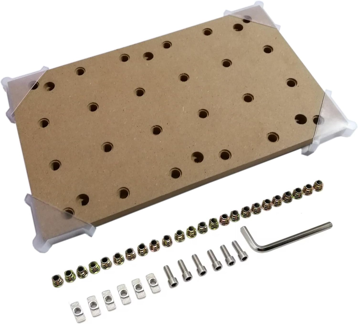 CNC MDF Spoilboard for 3018 CNC Router Machine, Size 30 x 18 x 1.2CM, 24 screw holes (M6 × 1)