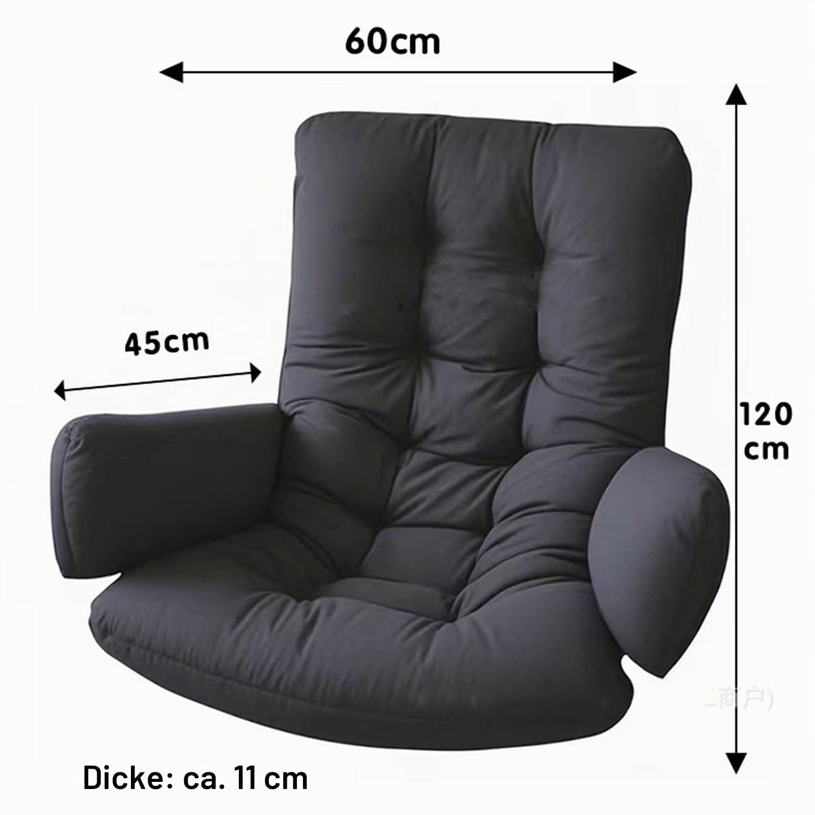 Verdicktes Polyester-Kissen mit Rückenlehne für Hängesessel, Garten-Cocoons und Eierstühle - Bequemes Sitzpolster(Dark Gray)