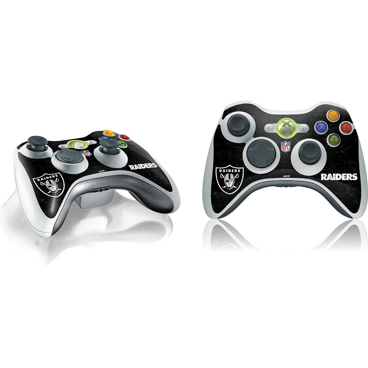 Skinit Decal Gaming Skin Compatible with Xbox 360 Wireless Controller - Officially Licensed NFL Las Vegas Raiders Distressed Design