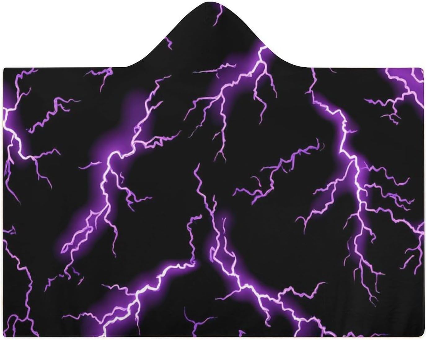 Thunder Print Wearable Blanket Oversized Throw Cape | Cozy Hooded Blanket Gifts for Women Men