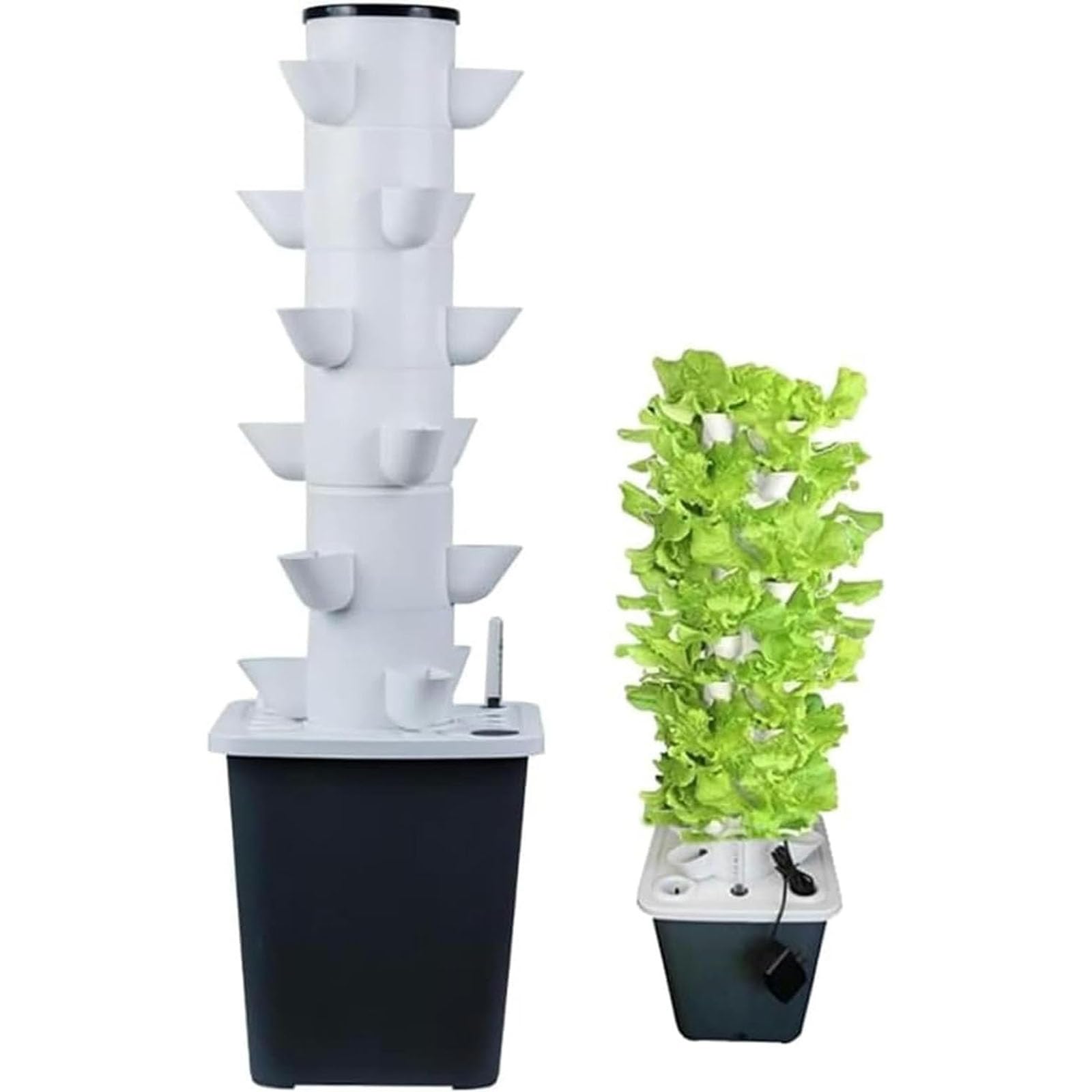 Hydroponic Tower Garden - Aeroponic Odsysteem Met Pomp, Timer & Adapter (9/12/15/18 Gaten)