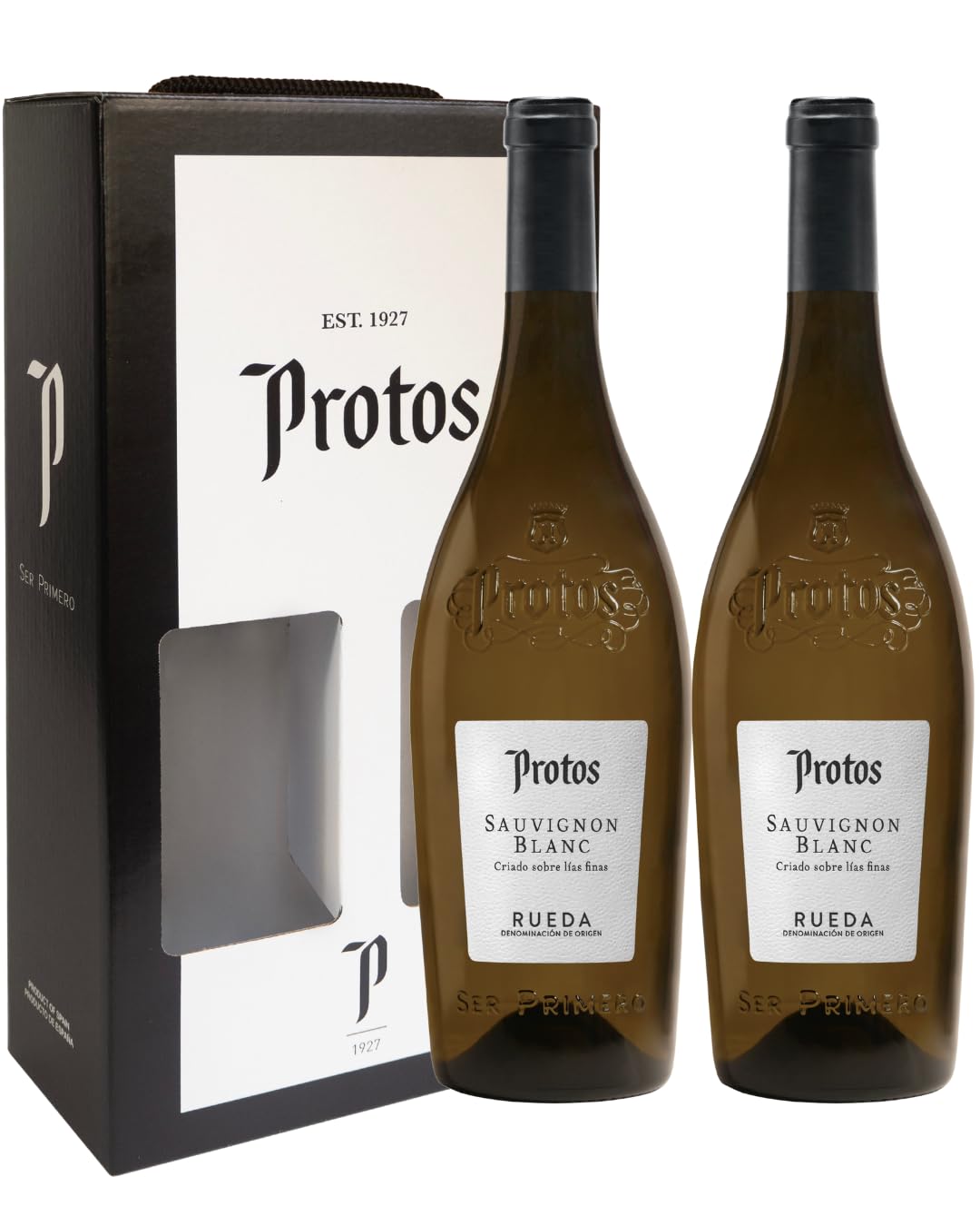 Protos Sauvignon Blanc, Vino Blanco D.O. Rueda, Crianza sobre Lías, Estuche 2 Botellas