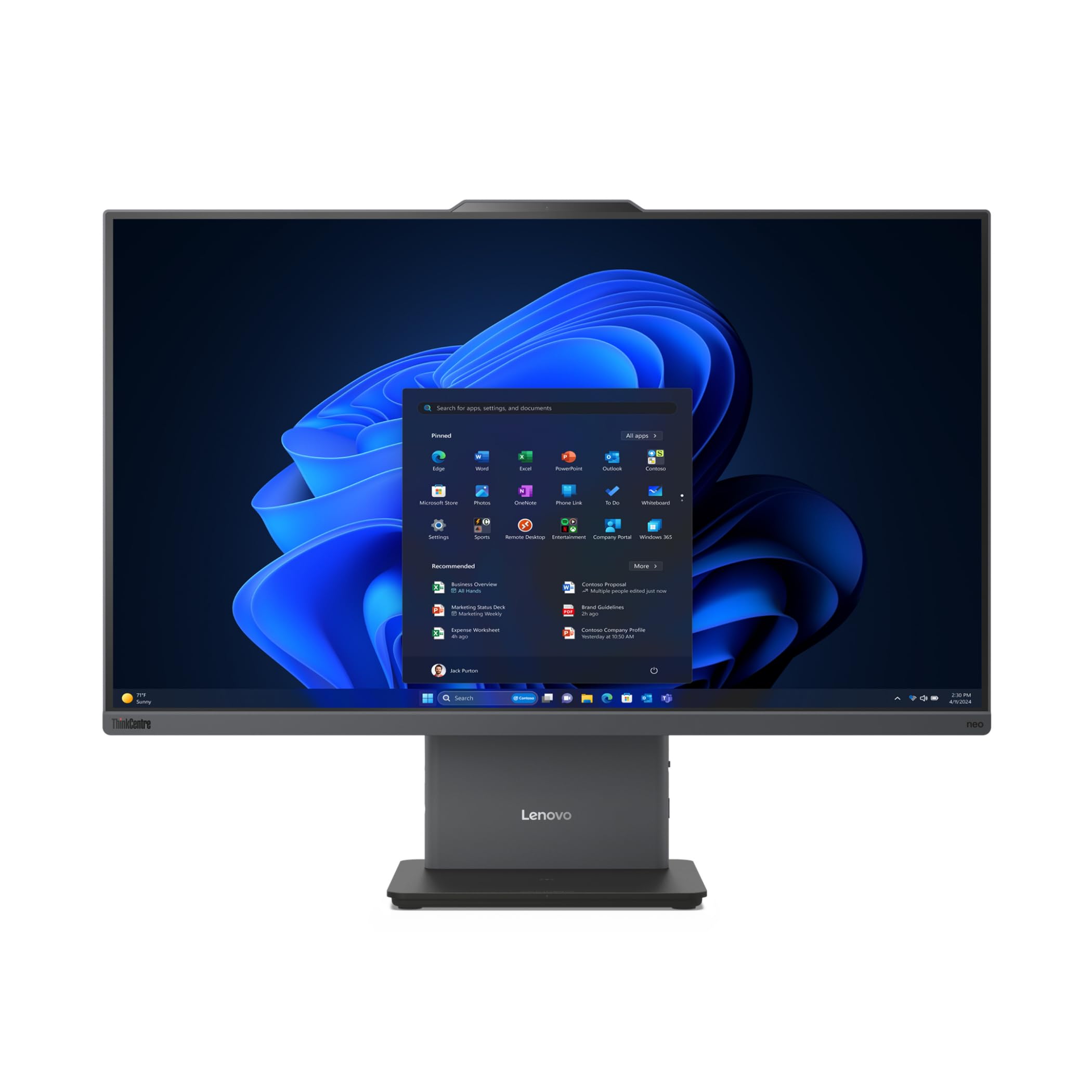 Lenovo ThinkCentre neo 55a 24 Gen 6 13F8 - All-in-One (Komplettlösung) - mit Monitorständer - Ryzen AI 7 350/2 GHz - RAM 32 GB - SSD 1 TB - TCG Opal Encryption, NVMe - Radeon 860M - 1GbE