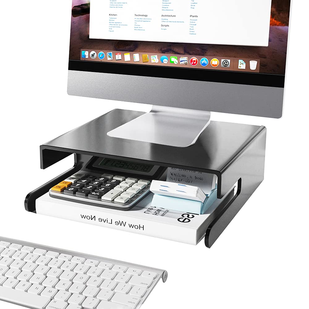 Monitor Stand Riser Acrylic Computer Screen Stand For Desktop Keyboard ...